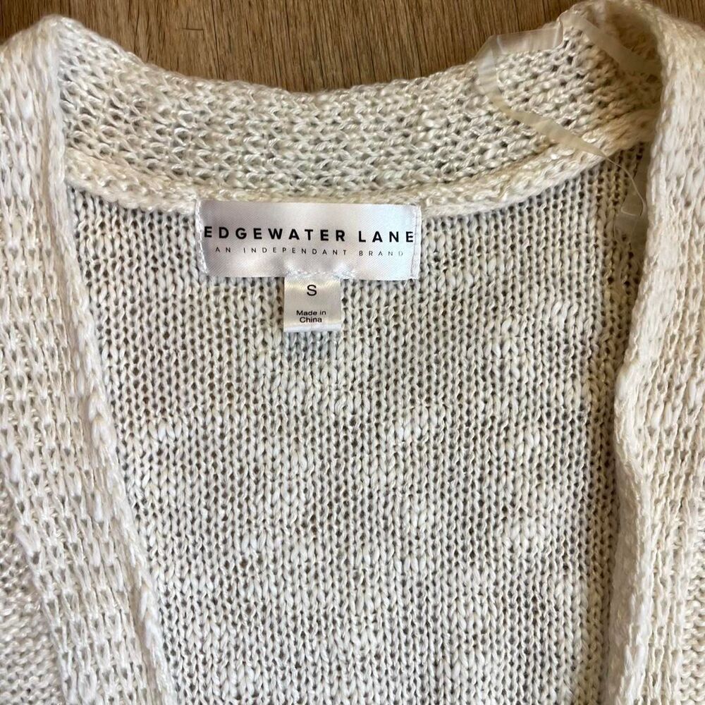 Cream Open Front Midi Length Knitted Cardigan - image 2